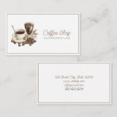 Klassieke bruine en witte  Espresso Koffee Shop Visitekaartje (Voorkant / Achterkant)