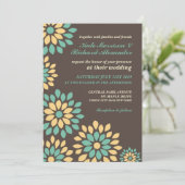 Klassieke bruine-Floral-Spring-bruiloft Kaart (Staand voorkant)