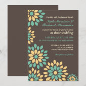 Klassieke bruine-Floral-Spring-bruiloft Kaart (Voorkant / Achterkant)