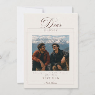 Klassieke bruine getuige huwelijksaanzoek fotocard kaart