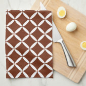 Klassieke bruine keukenhanddoek met patroon (Quarter Fold)