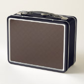 Klassieke bruine leren metalen lunchcontainer (Achterkant)