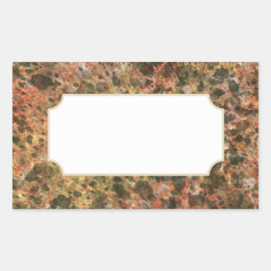 Klassieke bruine marmeren printstickers rechthoekige sticker