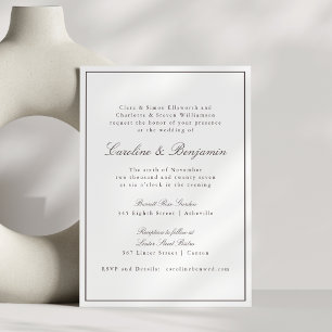 Klassieke bruine rand script elegante trouwerij RS Kaart