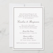 Klassieke bruine rand script elegante trouwerij RS Kaart (Voorkant)