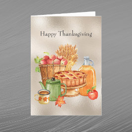 Klassieke bruine thema arrangement met appels, cid feestdagen kaart