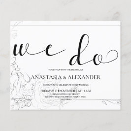 Klassieke budget bruiloftsinvatie. flyer