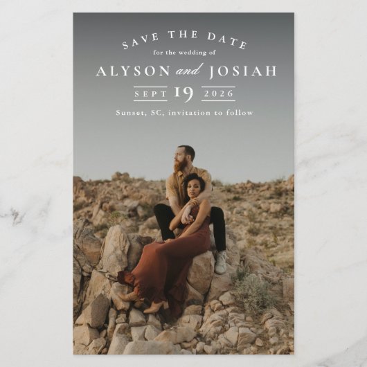 Klassieke budgetfoto-bruiloft bespaart datum (Voorkant)