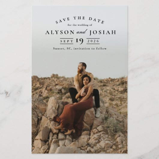 Klassieke budgetfoto-bruiloft bespaart datum (Voorkant)