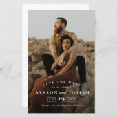 Klassieke budgetfoto-bruiloft bespaart datum (Voorkant / Achterkant)