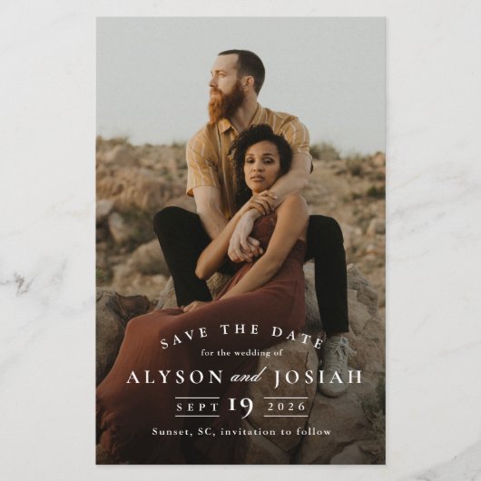 Klassieke budgetfoto-bruiloft bespaart datum (Voorkant)