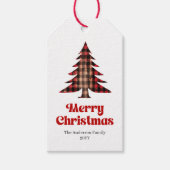 Klassieke Buffalo Boom Kerst Naamlabel Cadeaulabel (Voorkant)