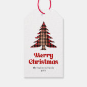 Klassieke Buffalo Boom Kerst Naamlabel Cadeaulabel (Achterkant)