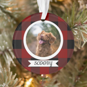 Klassieke Buffalo Plaid één foto huisdier Ornament