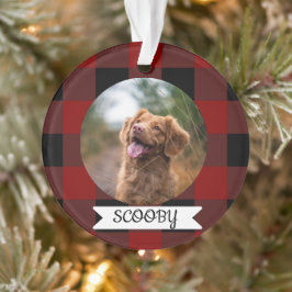Klassieke Buffalo Plaid één foto huisdier Ornament