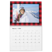 Klassieke Buffalo Plaid Familiefoto Kalender (Feb 2026)