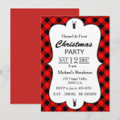 Klassieke Buffalo Plaid kerstfeest uitnodiging (Voorkant / Achterkant)