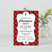 Klassieke Buffalo Plaid kerstfeest uitnodiging (Staand voorkant)
