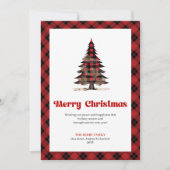 Klassieke Buffalo Plaid Kerstkaart (Voorkant)