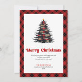 Klassieke Buffalo Plaid Kerstkaart (Voorkant)