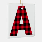 Klassieke Buffalo Plaid Monogram Een Foto Keramisch Ornament (Rechts)