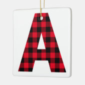 Klassieke Buffalo Plaid Monogram Een Foto Keramisch Ornament (Links)