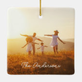 Klassieke Buffalo Plaid Monogram Een Foto Keramisch Ornament (Achterkant)