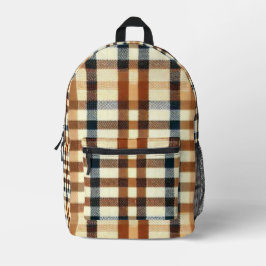 Klassieke Buffalo Plaid Rustic Brown & Terracotta Bedrukte Rugzak