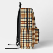 Klassieke Buffalo Plaid Rustic Brown & Terracotta Bedrukte Rugzak (Links)