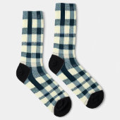 Klassieke Buffalo Plaid Rustiek Blauw Wit & Zwart Sokken (Rechts)