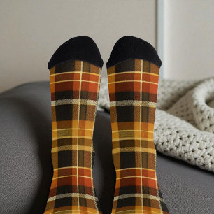 Klassieke Buffalo Plaid Sokken in Rustiek Terracot