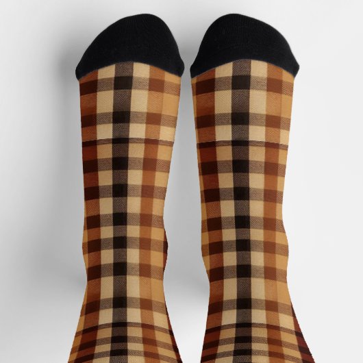Klassieke Buffalo Plaid Sokken in Rustiek Terracot (Top)