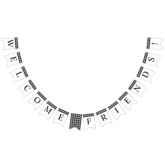 Klassieke Buffalo Plays Black White Event Welkom Vlaggetjes (Alle)