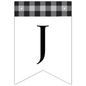 Klassieke Buffalo Pset Check Black White Weddensch Vlaggetjes (Derde vlag)