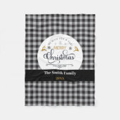 Klassieke Buffalo Pset Check Merry Kerstry Fleece Deken (Voorkant)
