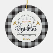 Klassieke Buffalo Pset Check Merry Kerstry Keramisch Ornament (Voorkant)