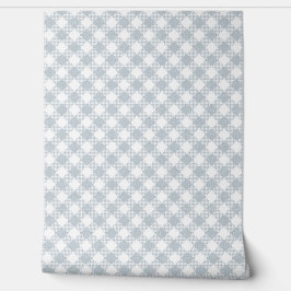 Klassieke Buffel Check Plaid White in Dusty Blue Behang