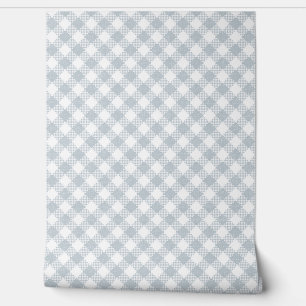 Klassieke Buffel Check Plaid White in Dusty Blue Behang