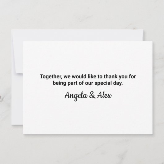 Klassieke Buffelplaat met briefje U Weddenschap Bedankkaart (Achterkant)