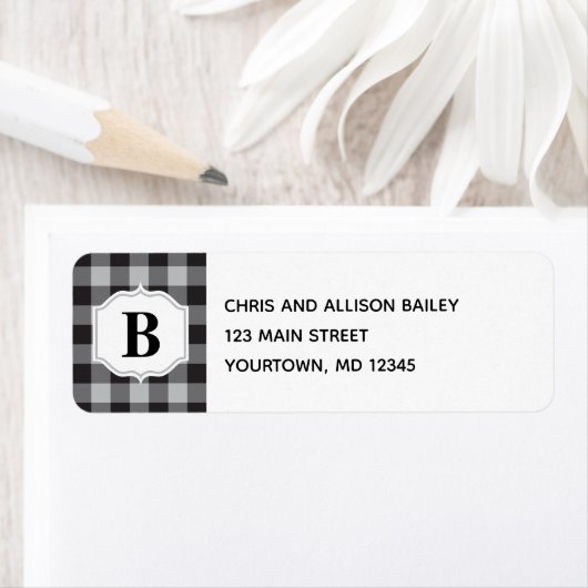 Klassieke buffelplaat zwart grijs monogram control etiket (Insitu)