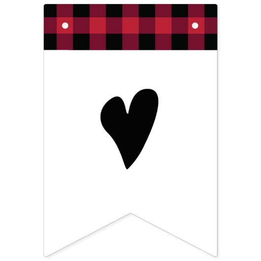 Klassieke buffelplaat zwart-wit rood vlaggetjes (Tweede vlag)