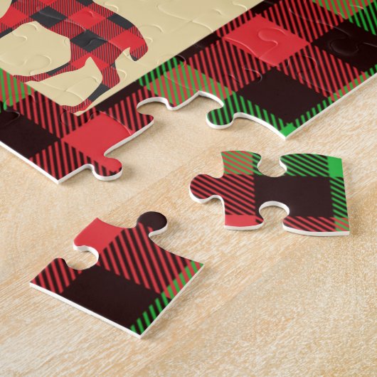 Klassieke buffelstang met warme kerst legpuzzel (Zijkant)