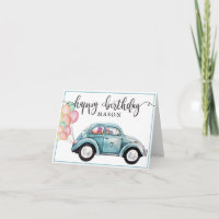 klassieke bug | Blauwe auto met ballonnen | Birthd