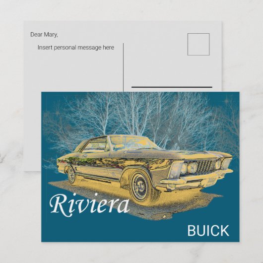 Klassieke Buick Riviera Briefkaart (Voorkant / Achterkant)