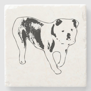 Klassieke Bulldog Silhouet Stenen Onderzetter