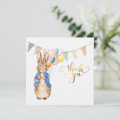 Klassieke Bunny in blauwe jas Bedankkaart (Staand voorkant)