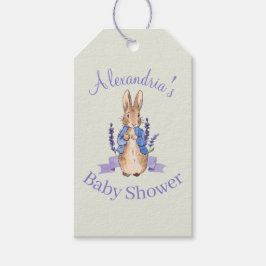 Klassieke Bunny in blauwe jas Cadeaulabel