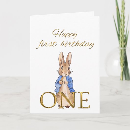 Klassieke Bunny in blauwe jas Kaart (Voorkant)