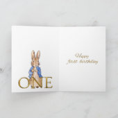 Klassieke Bunny in blauwe jas Kaart (Binnen)