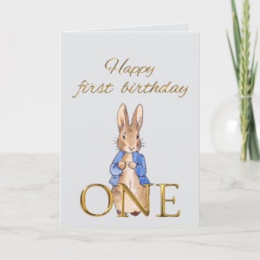 Klassieke Bunny in blauwe jas Kaart (Voorkant)